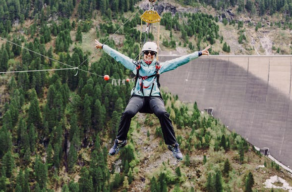 Flying Fox am Schlegeis-Stausee im Zillertal