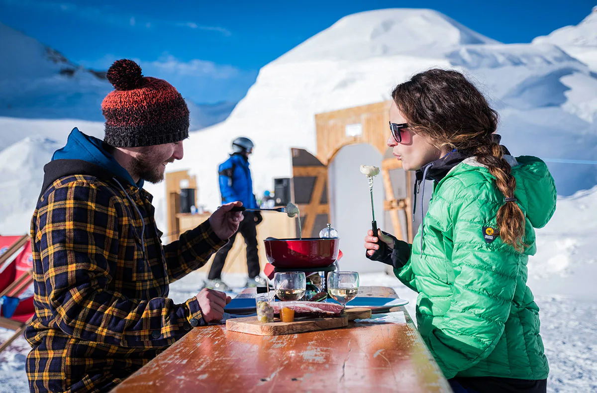 Fondue essen im Iglu Kühtai - 3