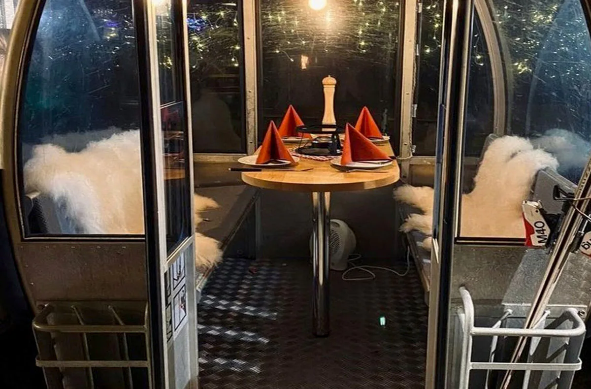 Fondue in der stehenden Skigondel Furth bei Landshut für 4 - 2