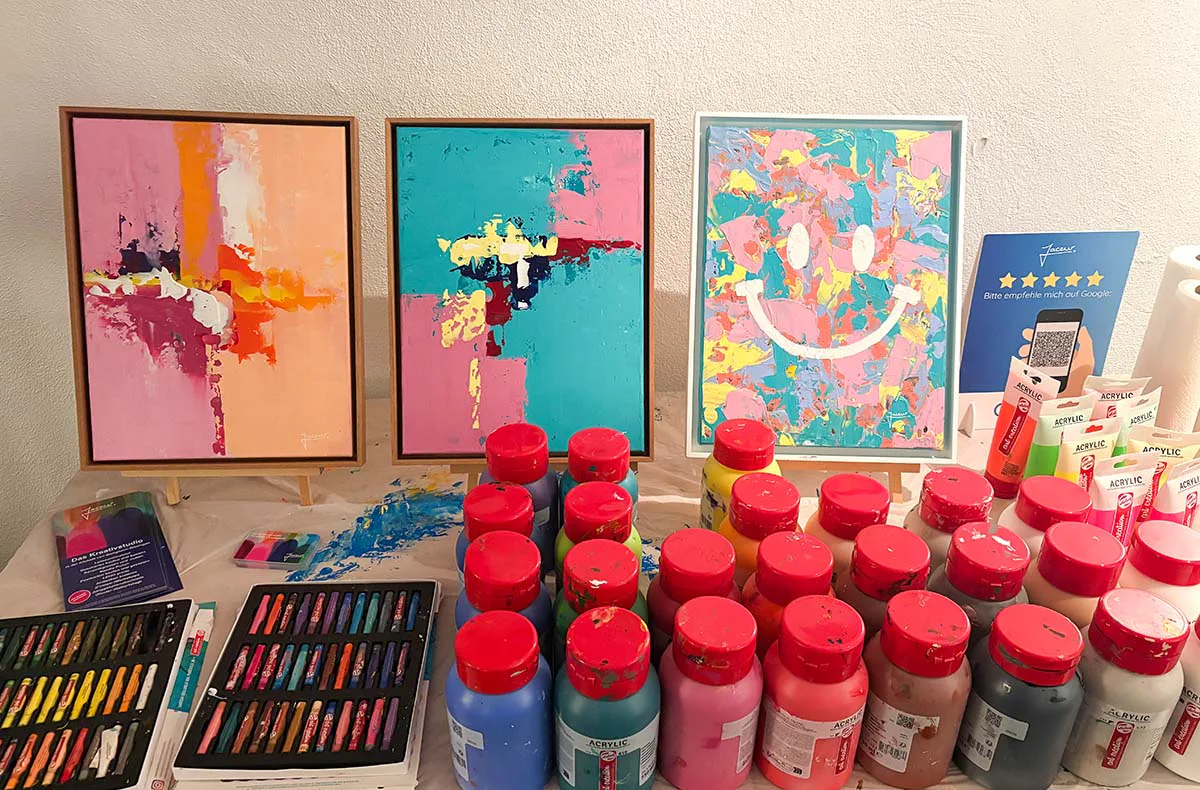 Kunstworkshop - Spachteltechnik mit Acrylfarbe - 1