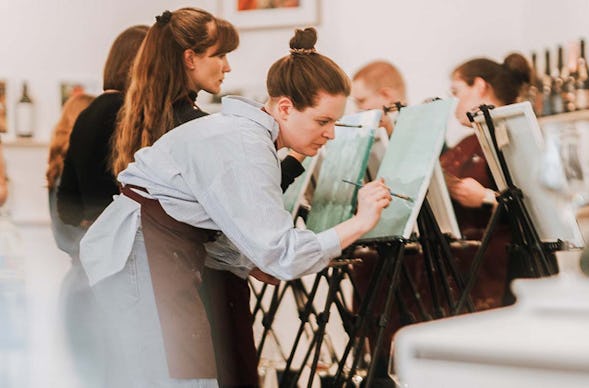 Paint & Drink mit Strukturpaste Frankfurt (Ginnheim)