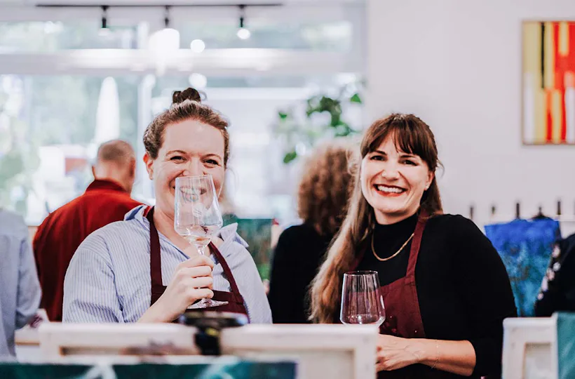 Paint & Drink mit Strukturpaste Hamburg