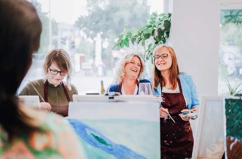 Paint & Drink mit Strukturpaste München